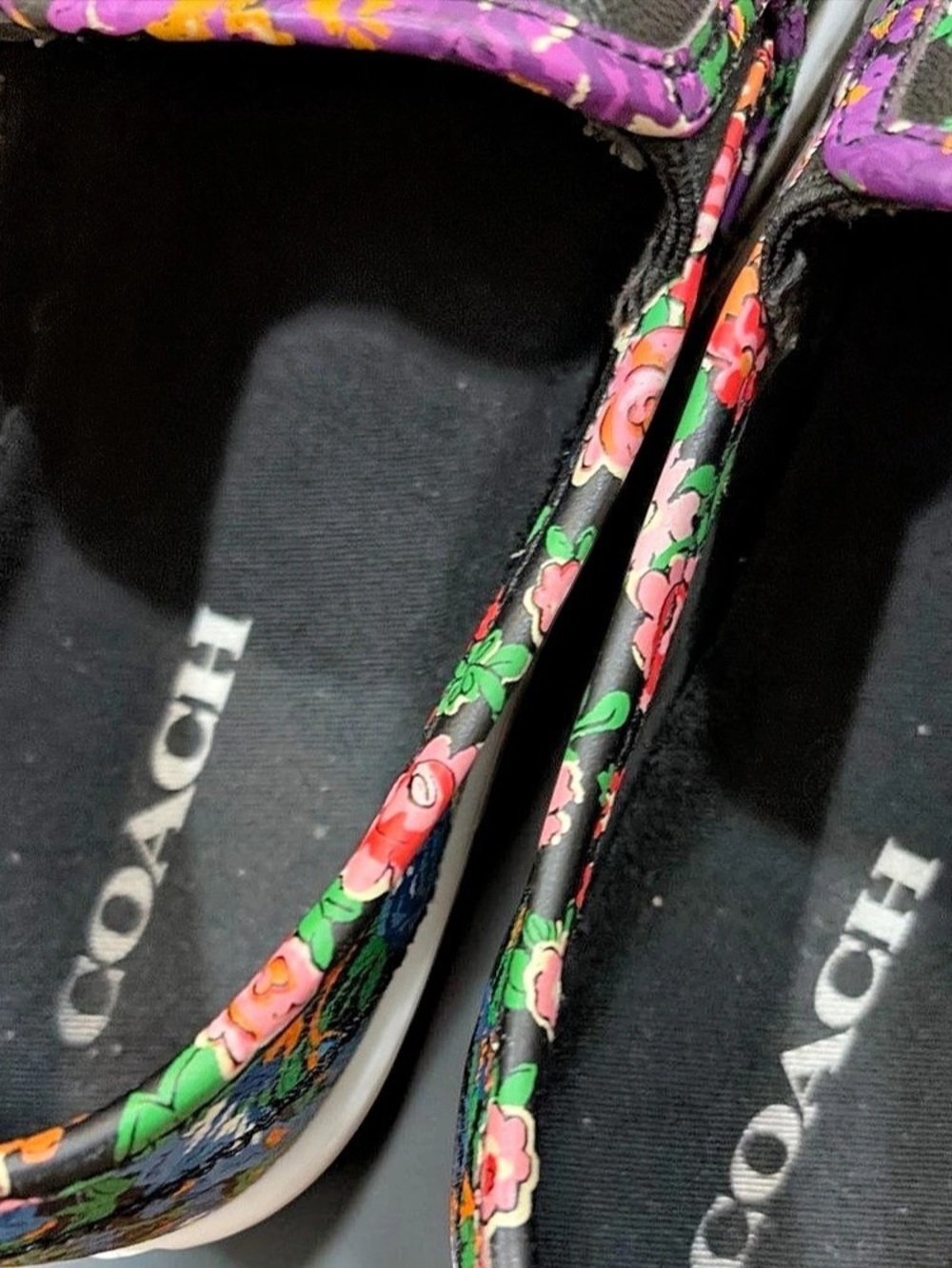 Coach Floral Slip-On Sneakers in Black - Picture 4 of 6